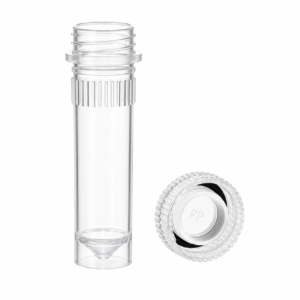 Tubo plástico natural 2mL con tapa y anillo O. BASE ESTABLE, BOLSA DE 500 UNIDADES